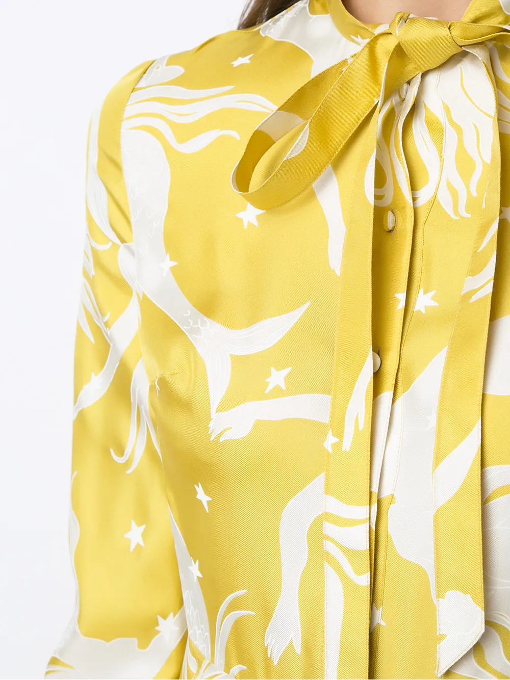 Shop Valentino Printed Silk Twill Dress