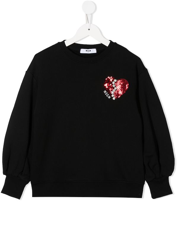 sequin heart sweatshirt