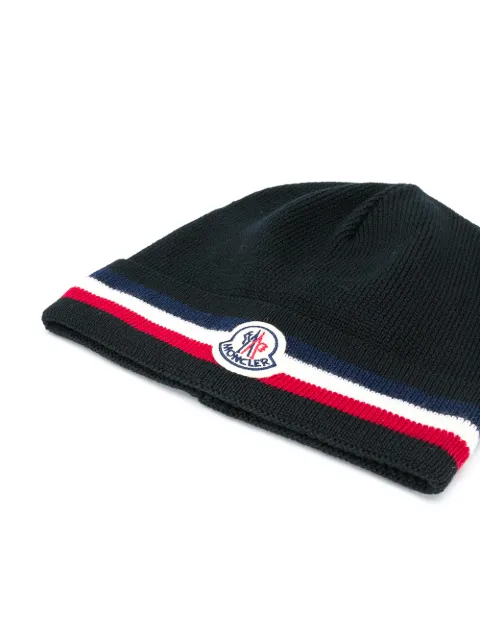 Moncler Striped Virgin Wool Beanie - Farfetch