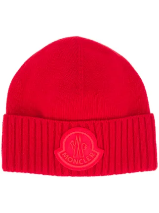 Moncler Ribbed Large Logo Beanie - Farfetch