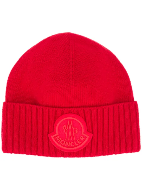 Moncler Ribbed Large Logo Beanie - Farfetch