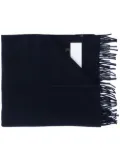 Moncler graphic logo print scarf - Blue