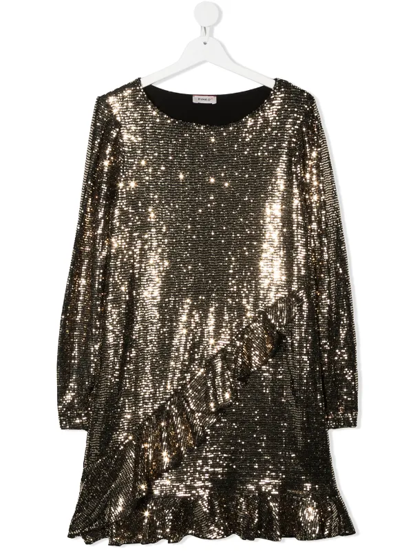 flounce trimmed dress