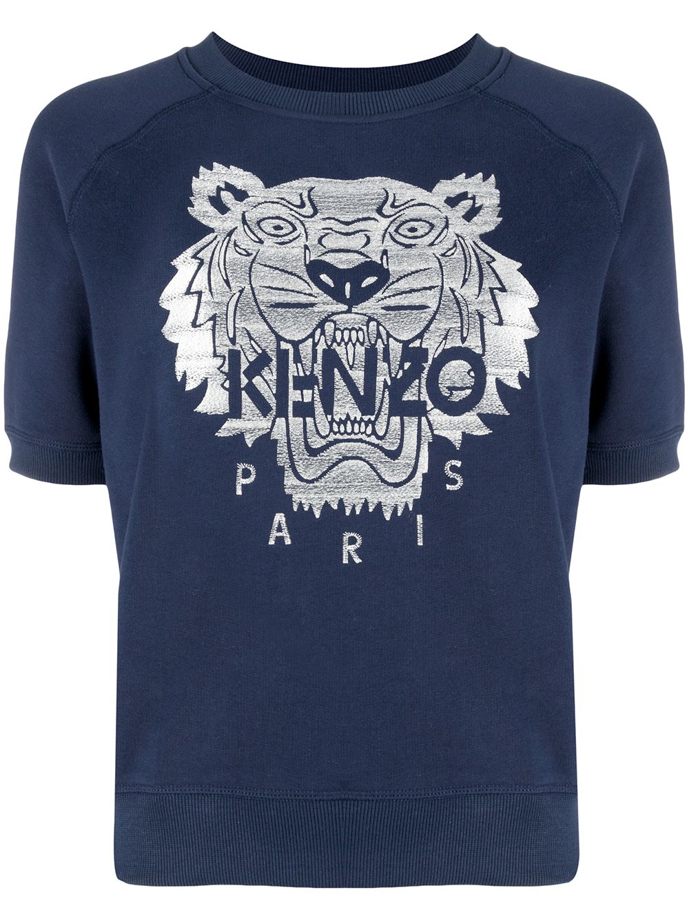 фото Kenzo толстовка с короткими рукавами и узором tiger