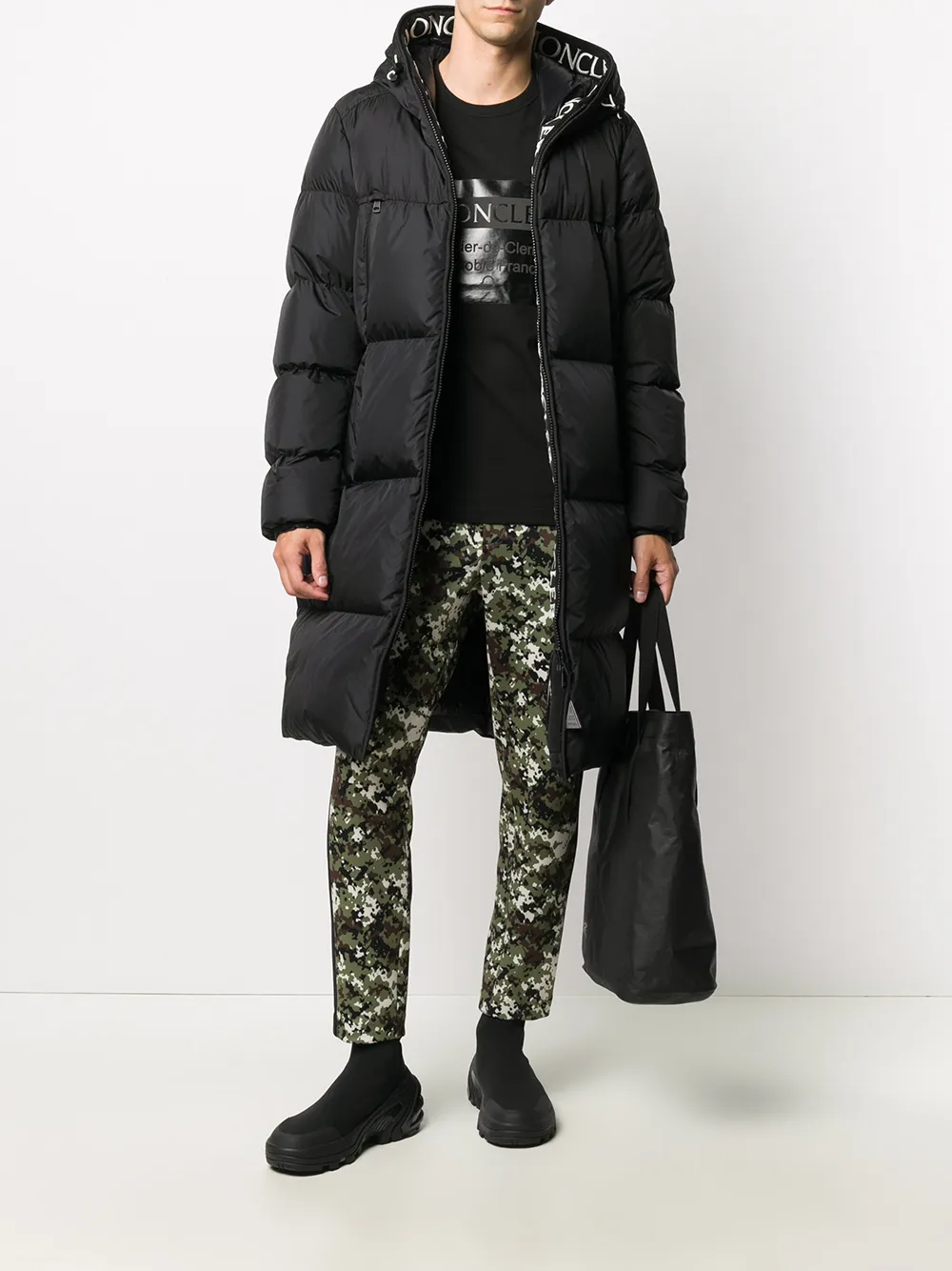 Moncler 连帽羽绒中长大衣 | 填充外套 | Image 2