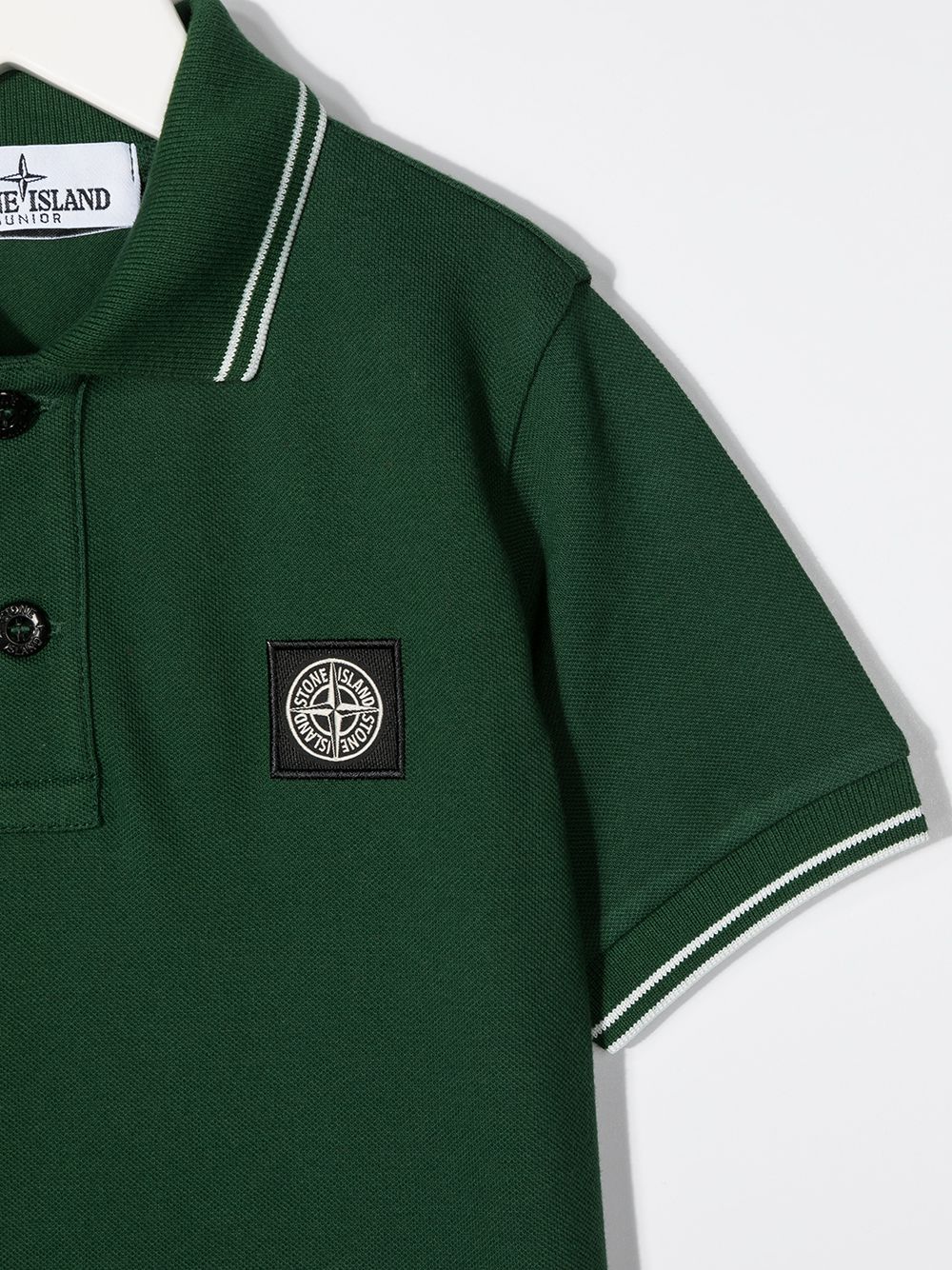 фото Stone island junior рубашка поло с контрастной окантовкой и логотипом