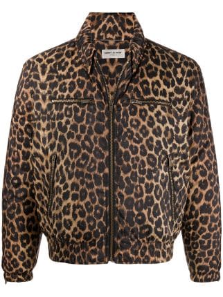 Brown TEEN leopard-print cropped jacket Farfetch Clothing Jackets Bomber Jackets 