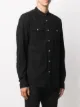 Balmain collarless logo-print shirt
