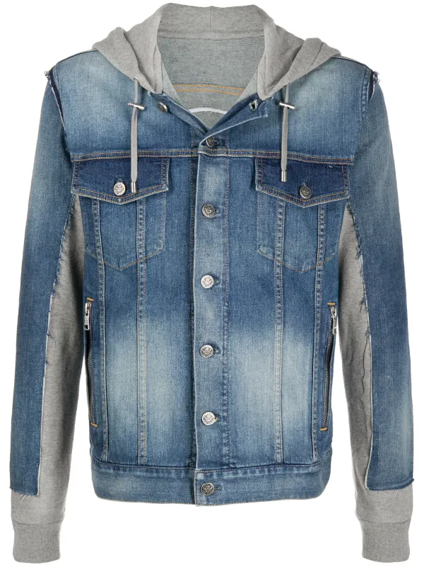 logo hooded denim jacket