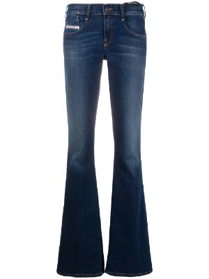 Shop blue Diesel low-rise flared jeans 