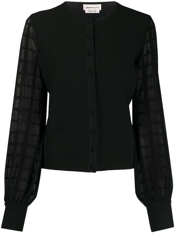 sheer sleeve cardigan