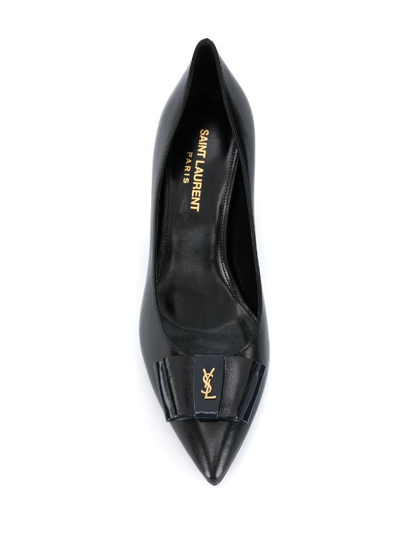 saint laurent logo plaque pumps