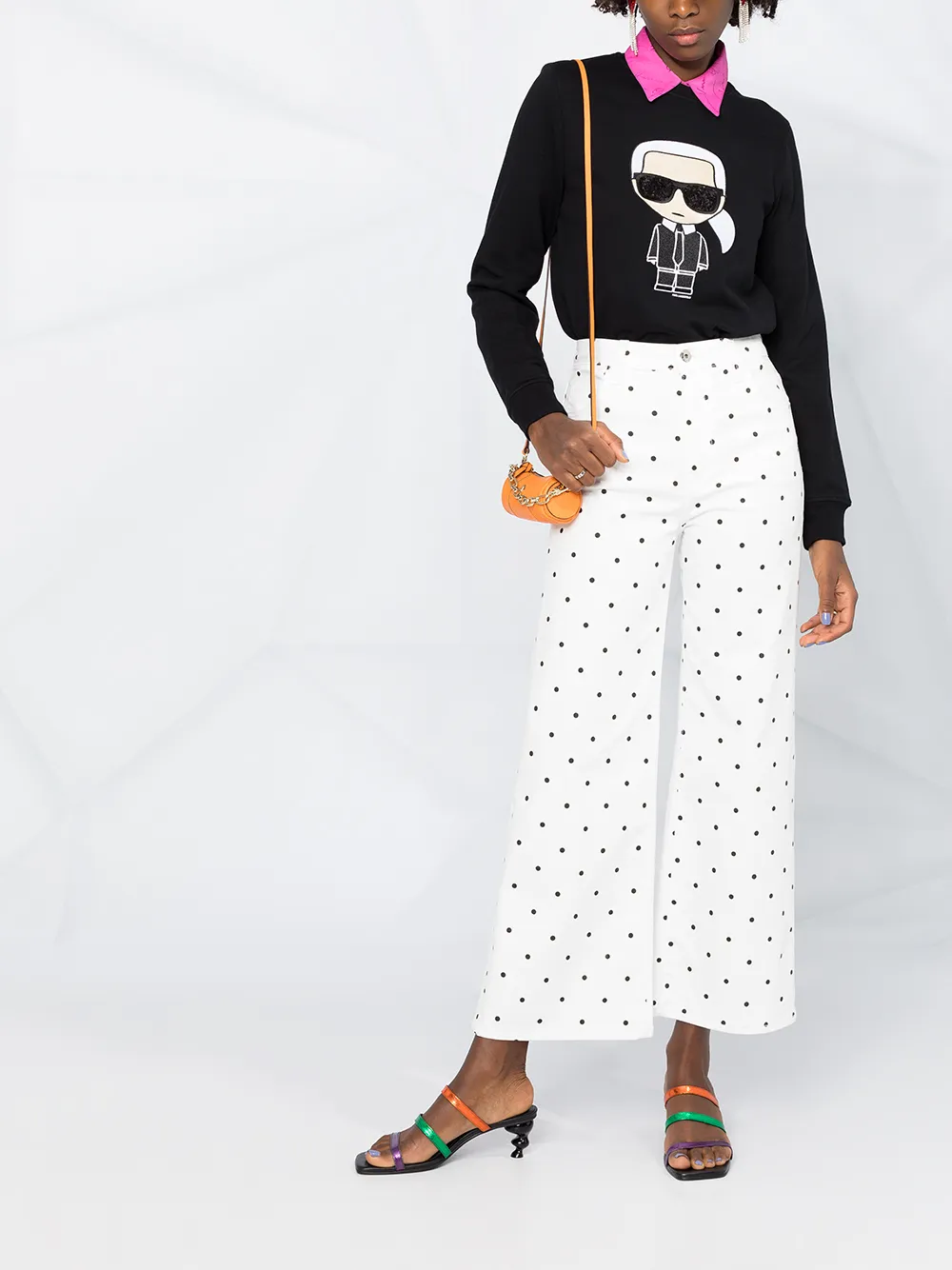Karl Lagerfeld Sweater met ronde hals - Zwart