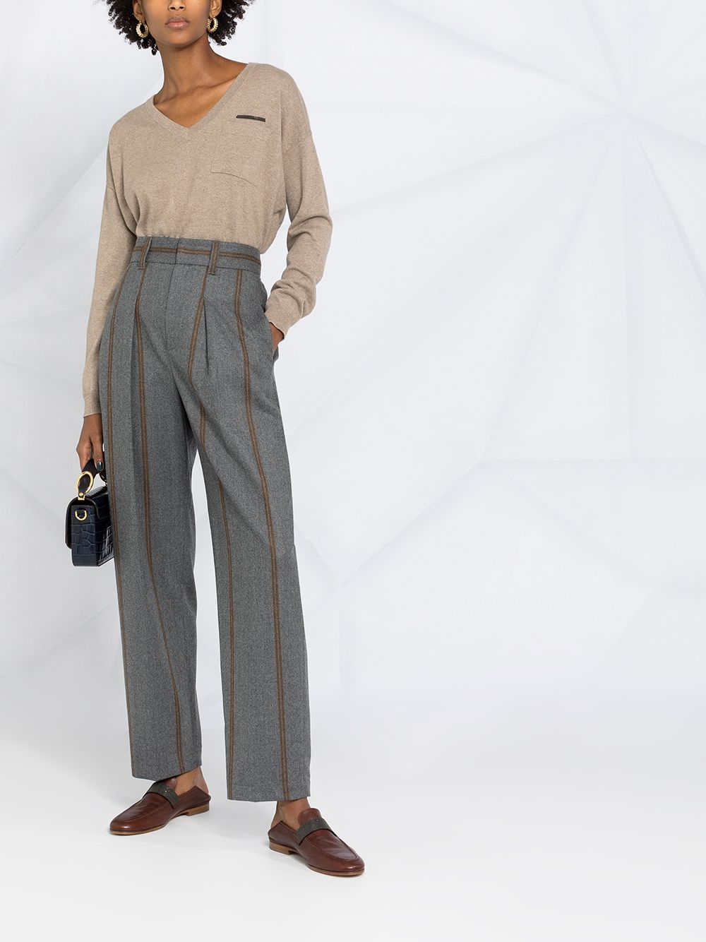 Brunello Cucinelli striped tapered trousers Women