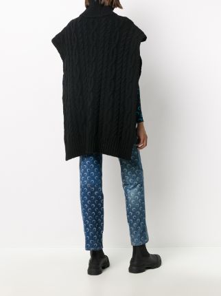 logo-print cable knit top展示图