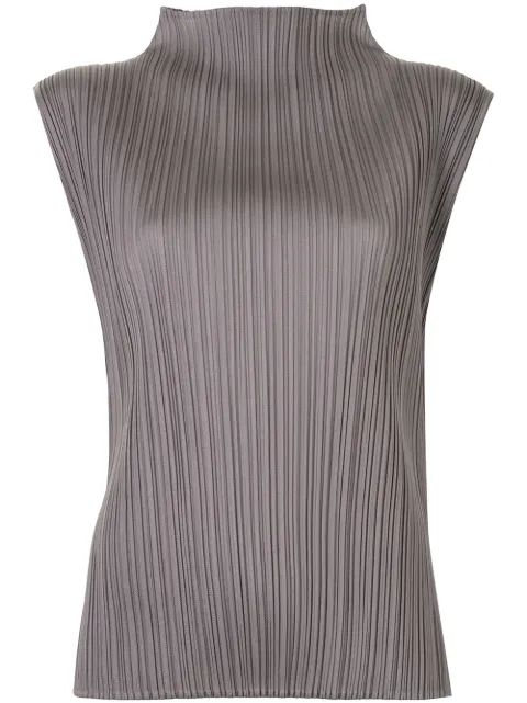 Pleats Please Issey Miyake sleeveless pleated top