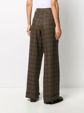 plaid wide leg trousers展示图