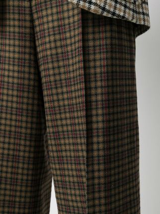 plaid wide leg trousers展示图