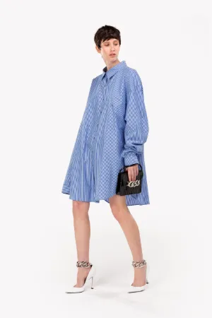 Oversized Pinstripe Shirt Dress in blue | N°21 | Official Online Store