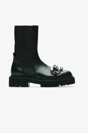 Chunky Chain-Embellished Boots