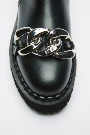 Chunky Chain-Embellished Boots
