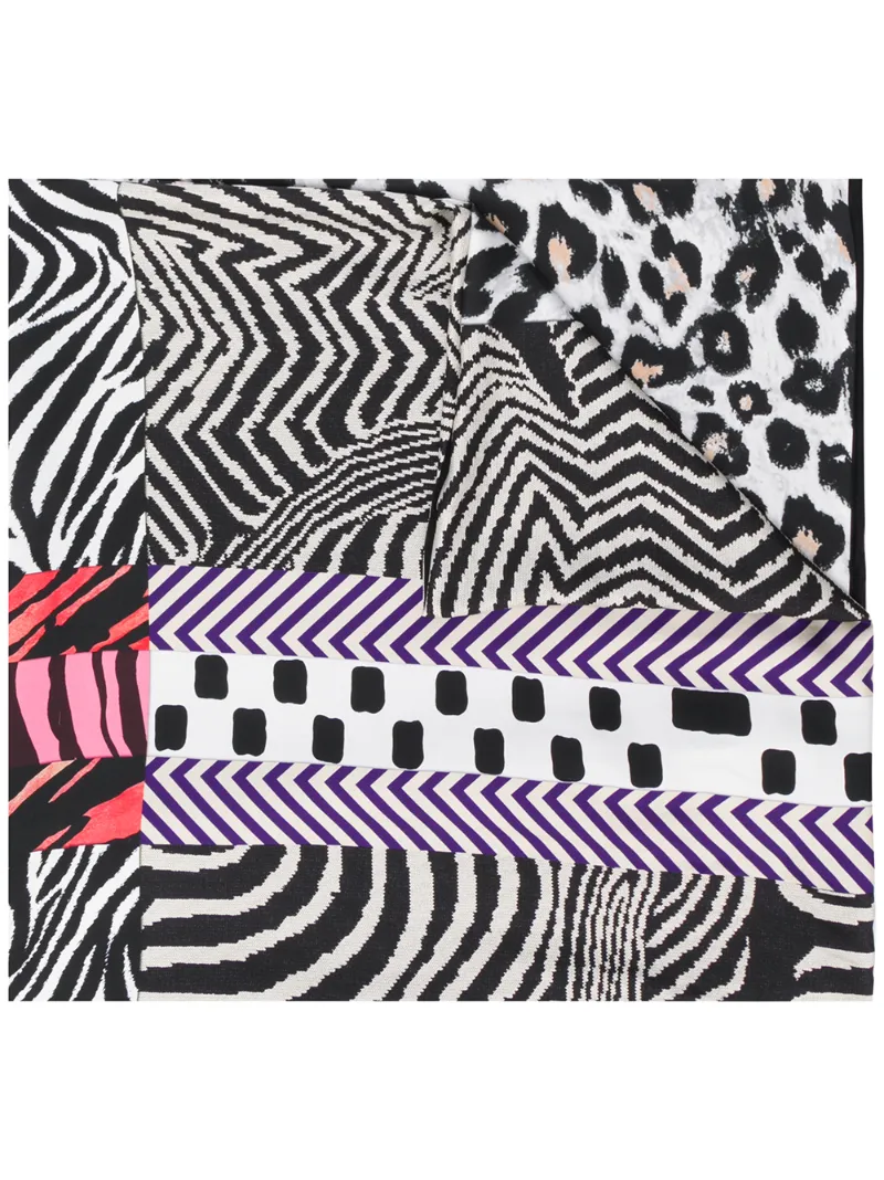 Click to view more detailed imagery on our partner's website Pierre-louis Mascia Contrast Animal Print Scarf In Black