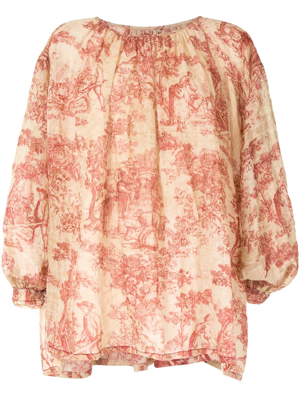 фото Uma wang блузка с драпировкой и длинными рукавами
