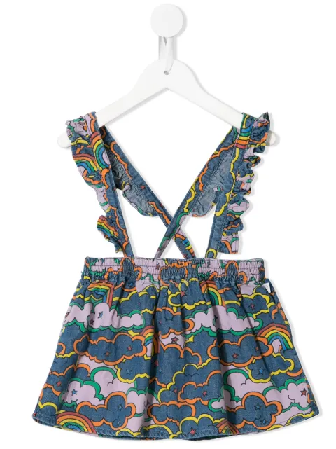 Stella McCartney Kids تنورة بطبعة غيوم وقوس قزح