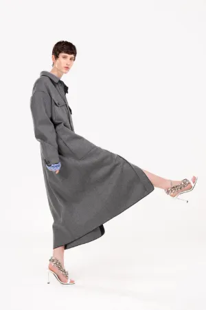 Oversized Military Coat in grey | N°21 | Official Online Store Oversized Military Coat in grey | N°21 | Official Online Store