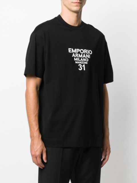Shop Emporio Armani slogan print T-shirt with Express Delivery - FARFETCH