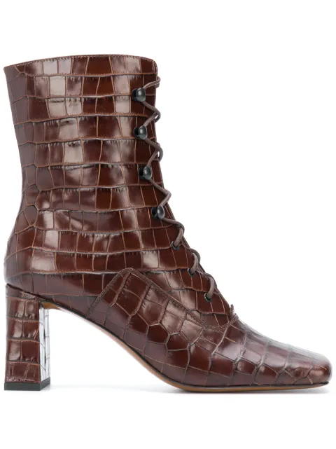 square toe crocodile boots