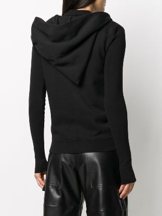 asymmetric collar zip-up hoodie展示图