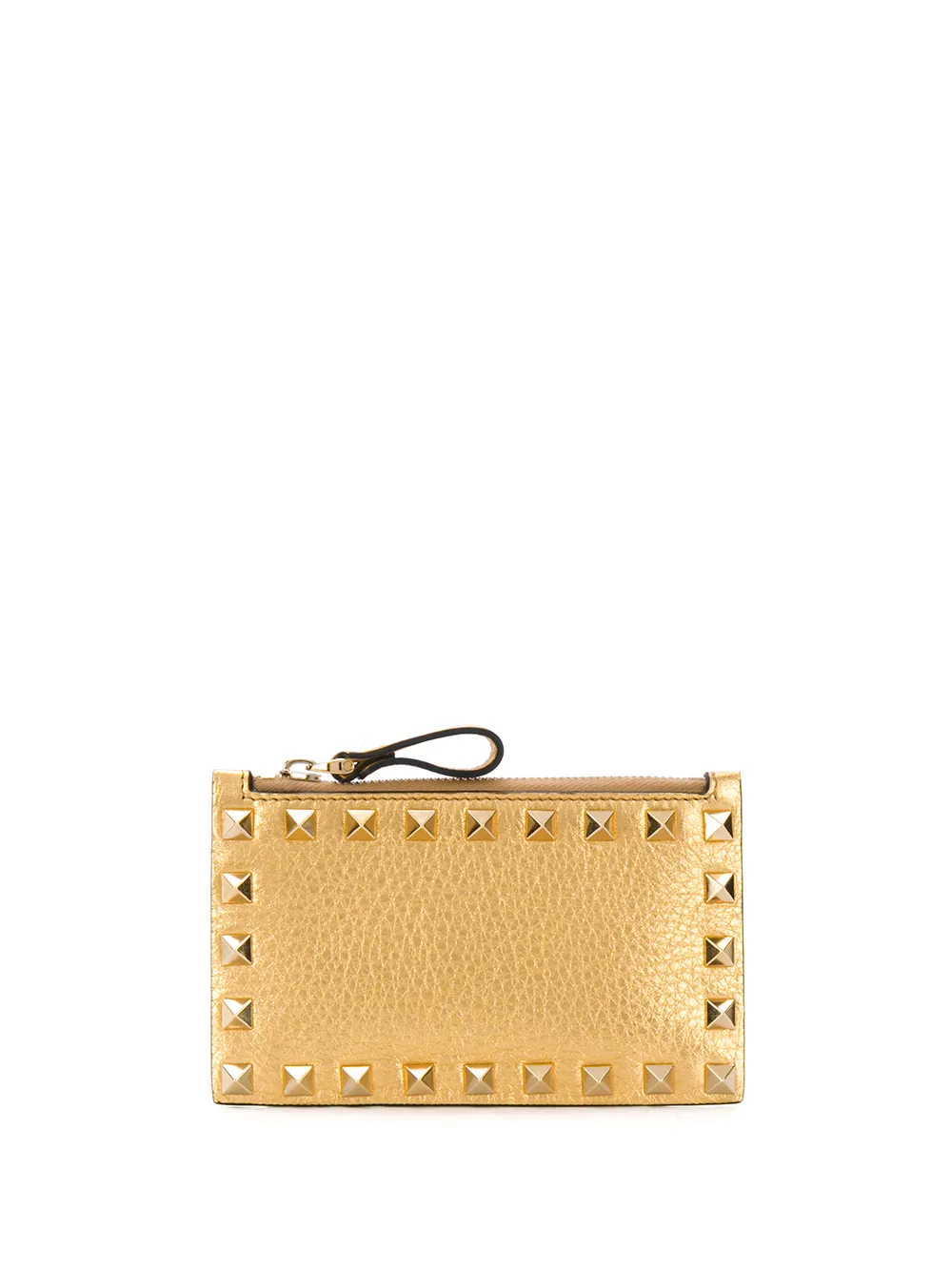 Click to view more detailed imagery on our partner's website Valentino Garavani Rockstud Zip Cardholder In Gold