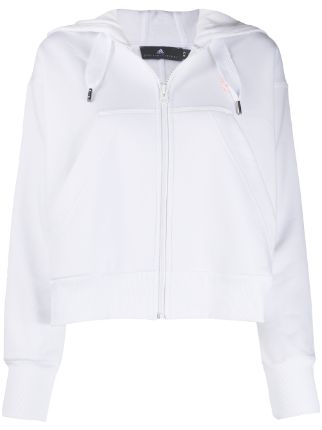 Shop White Adidas By Stella Mccartney Zip Up Fleece Hoodie With Express Delivery Farfetch