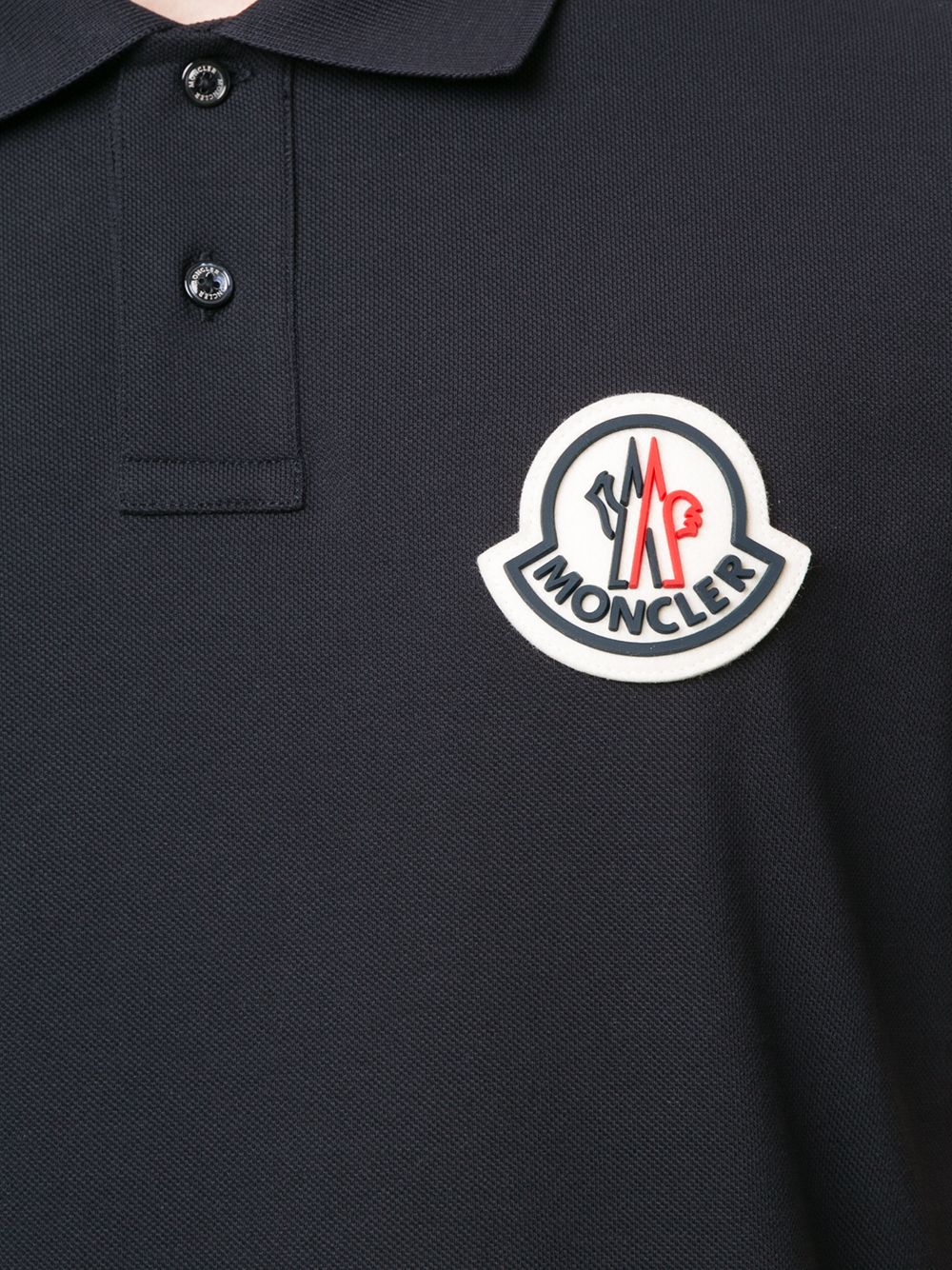 фото Moncler рубашка поло с нашивкой-логотипом