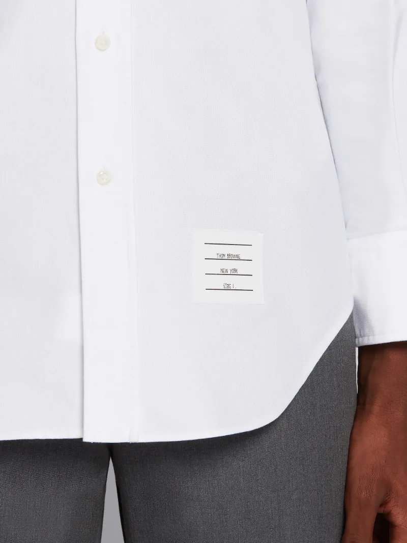 White Cotton Oxford Grosgrain 4-Bar 