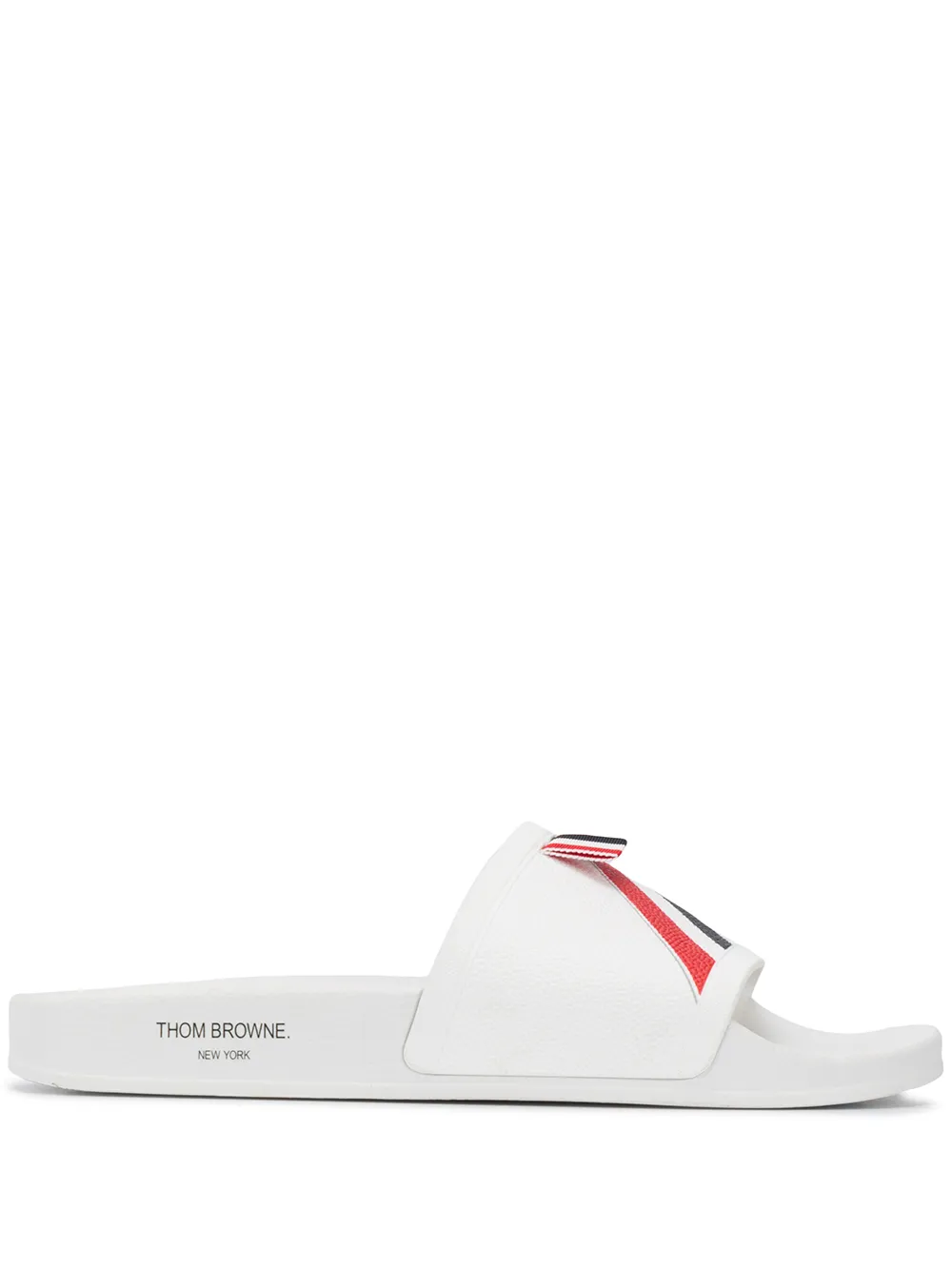 

Thom Browne RWB-stripe slip-on slides - White