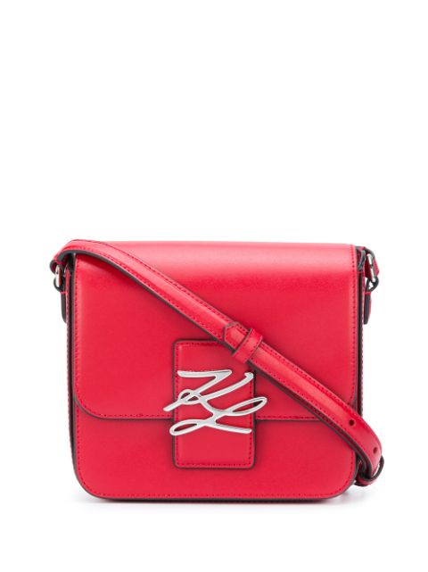 Karl Lagerfeld signature plaque crossbody bag WOMEN