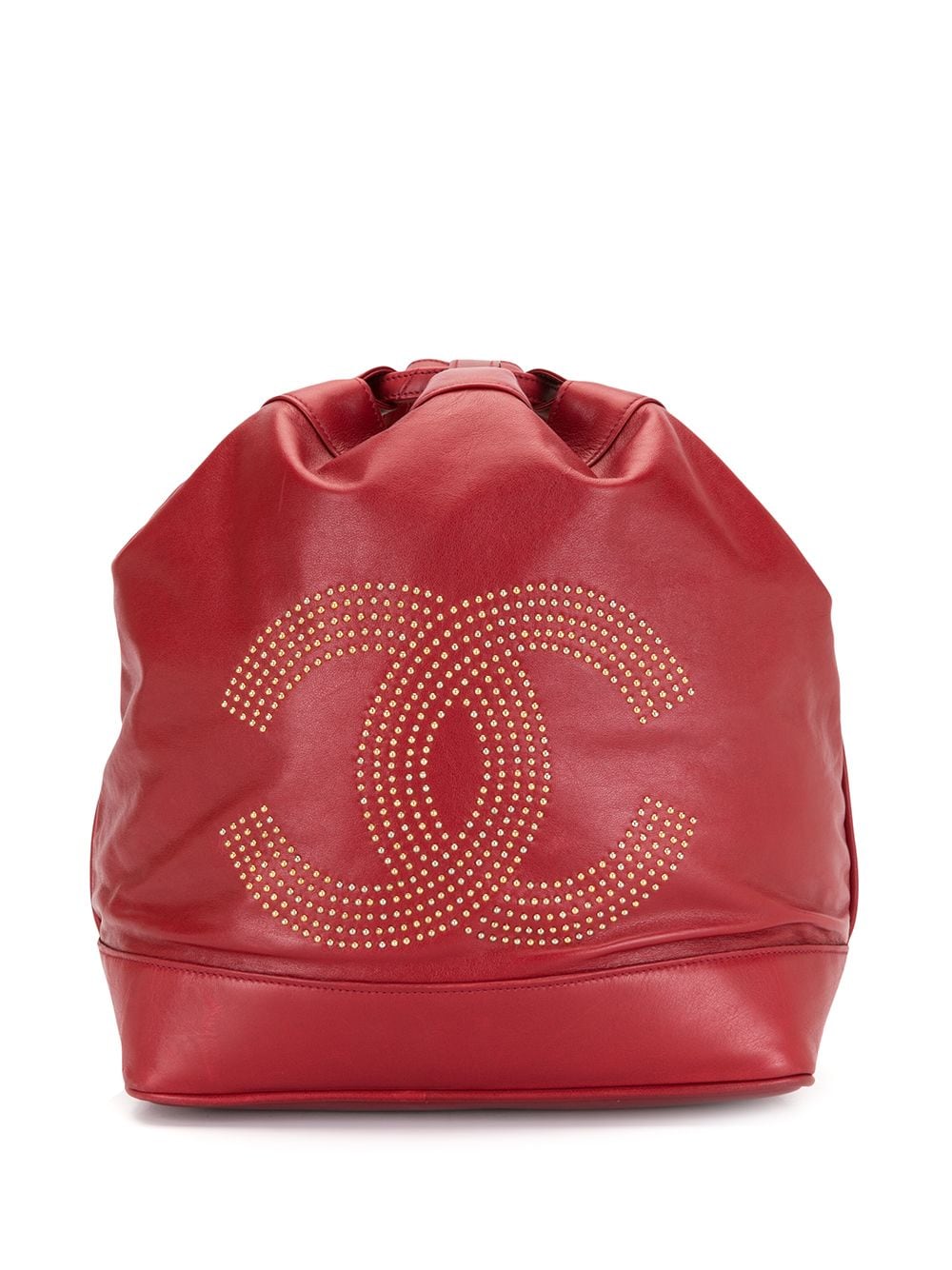 Image 1 of CHANEL Pre-Owned 1992 CC studded drawstring backpack