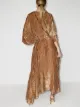 Taller Marmo metallic stripe print asymmetric dress