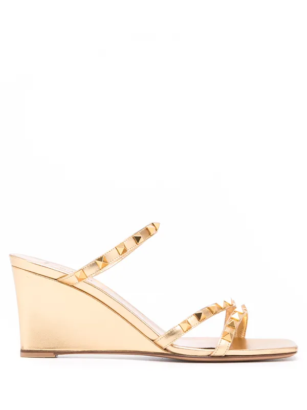 valentino gold wedges