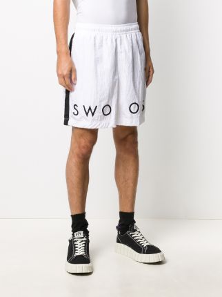 Swoosh print nylon shorts展示图