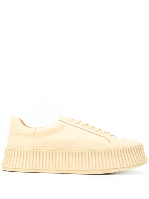 jil sander leather platform sneakers