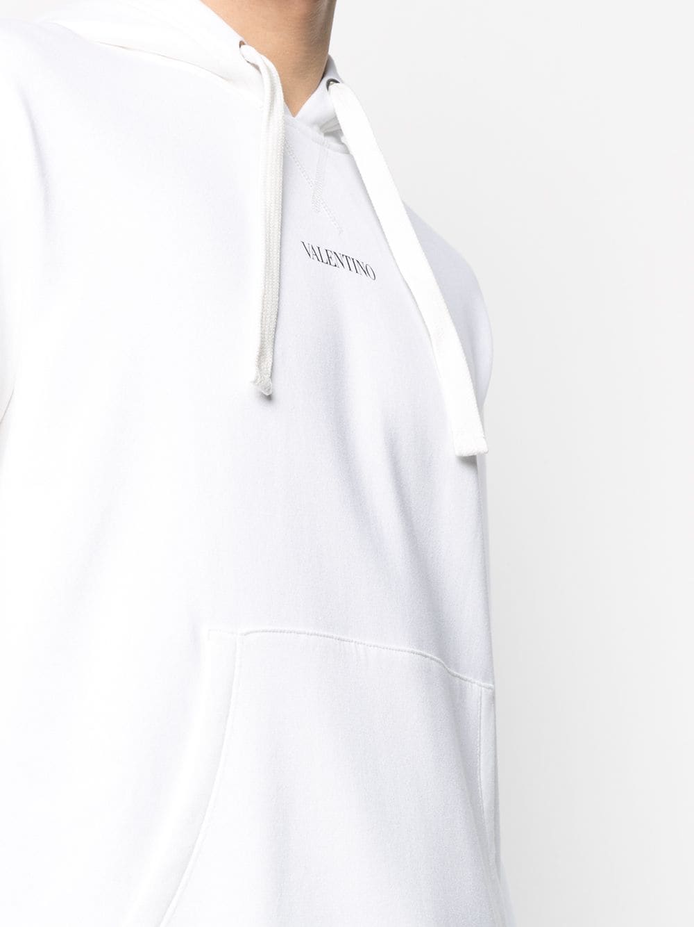 Shop Valentino logo-print drawstring hoodie with Express Delivery ...