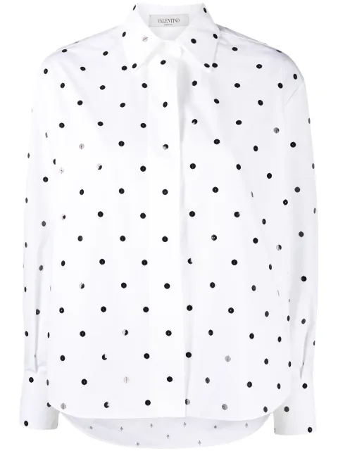 Valentino Garavani sequin polka dot embroidered shirt