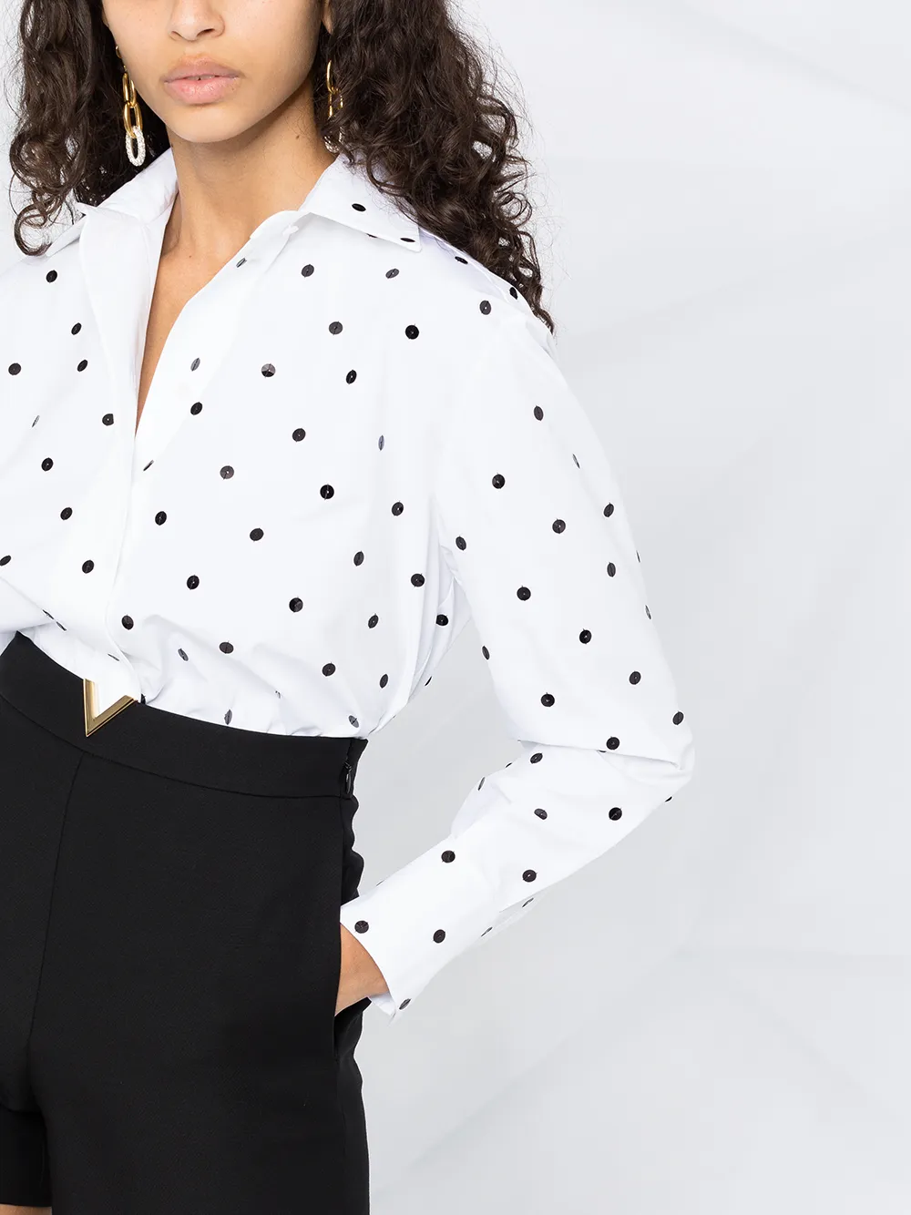 Valentino Garavani sequin polka dot embroidered shirt | Image 5