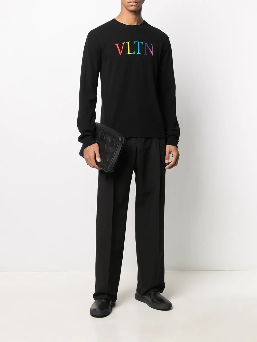 Image 2 of Valentino embroidered -logo tailored trousers