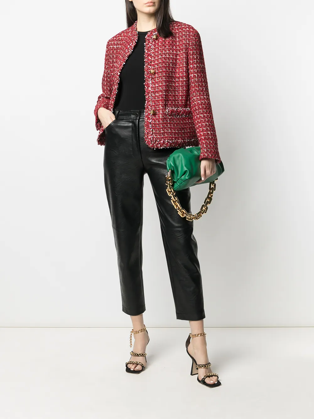 Valentino Garavani Tweed jack Rood