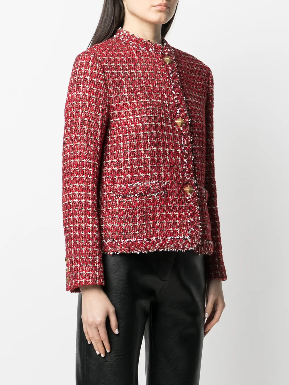 Valentino Garavani Tweed jack Rood