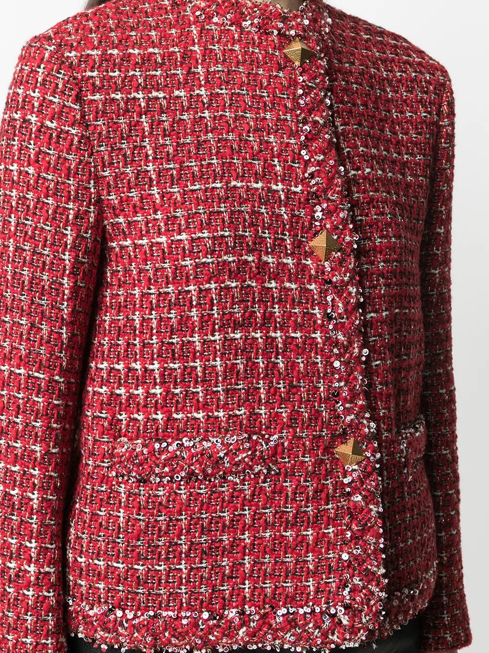 Valentino Garavani Tweed jack Rood